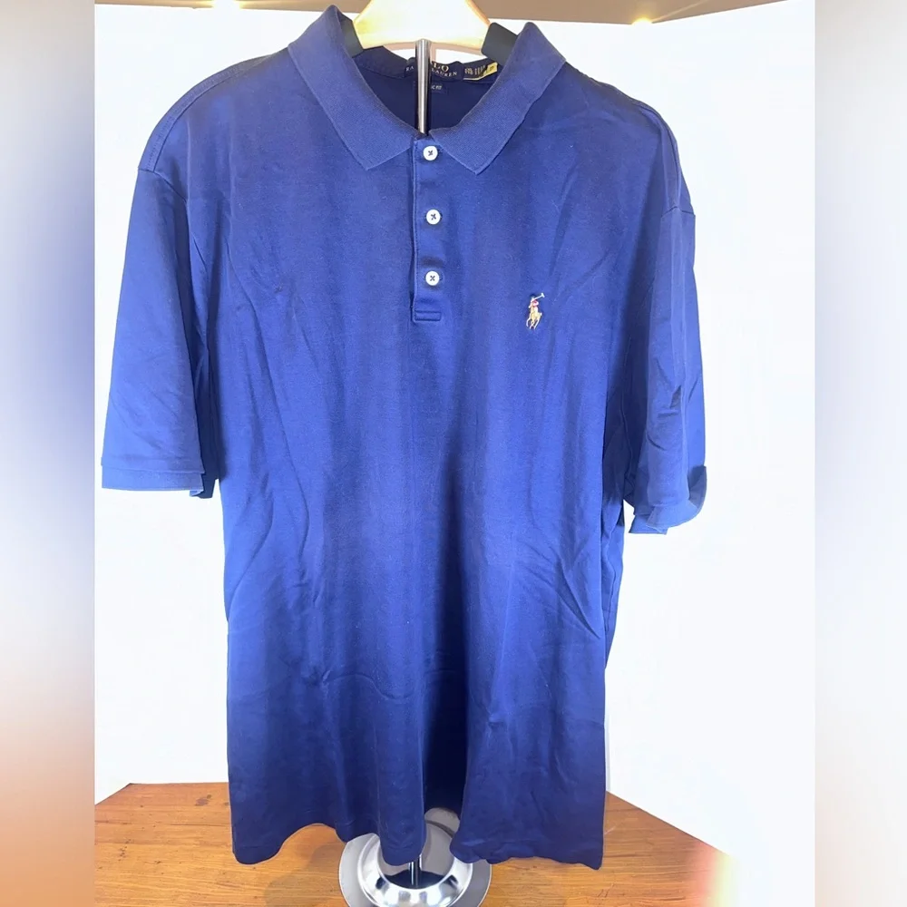 Polo Ralph Lauren Men Blue Classic-Fit Soft Pony Logo Short-Sleeve Shirt XXL